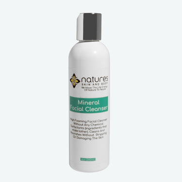 Mineral Facial Cleanser-High Foaming Facial Cleanser Without Any Chemical Surfactants (ingredients that make lather). Cleans And Nourishes Without Stripping Or Damaging The Skin.
